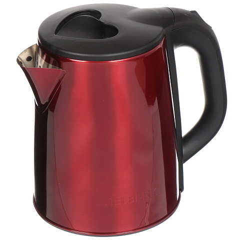 Чайник электрический Gelberk, GL-321, красный, 2 л, 1500 Вт, скрытый нагревательный элемент, металл