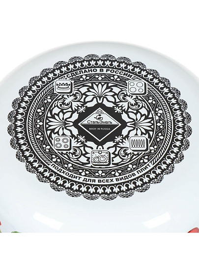 Чайник сталь, эмалированное покрытие, 3 л, со свистком, ручка пластиковая, СтальЭмаль, Черешня, индукция, 4с209я