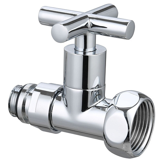 Кран для полотенцесушителя, 3/4&quot;х1&quot;, г-ш, прямой, ручка-крест, хром, 2 шт, Gappo