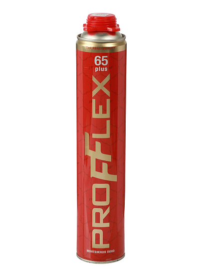 Пена монтажная Profflex, Red Plus, профессиональная, 65 л, 850 мл, 1020 г, летняя, 70169