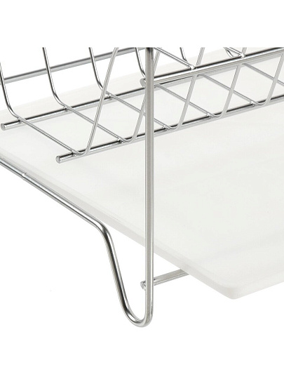 Сушилка для посуды металл, с поддоном, 40х24х15 см, хром, Юнитрейд, 01.33.001.01.00.0002.00