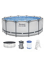 Бассейн каркасный Bestway, 366х122 см, Steel Pro Max, 56420BW, фильтр-насос, лестница, тент, 10250 л, ремкомплект - фото 9