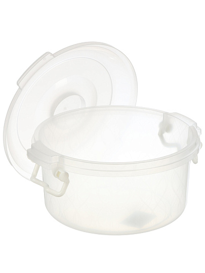 Контейнер пищевой пластик, 5 л, 30.3х27.7х14 см, круглый, с ручками, Альтернатива, М097