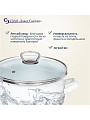 Кастрюля эмалированная сталь, 4 л, крышка стекло, сферический, Сантэкс, Шейк бело-черная, 1-2440111, индукция - фото 9
