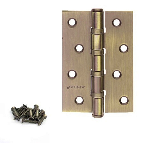 Петля врезная для деревянных дверей, Apecs, 100х70х3 мм, B4-Steel-MB, 23228, универсальный, с 4 подшипниками, матовая бронза