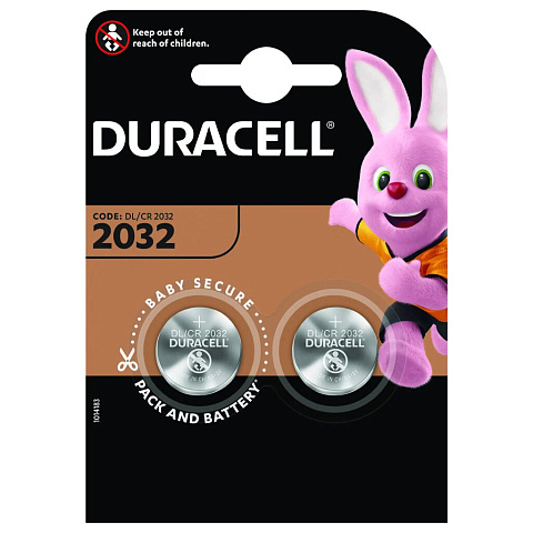 Батарейка Duracell, CR2032, литиевая, 3 В, блистер, 2 шт, Б0037273