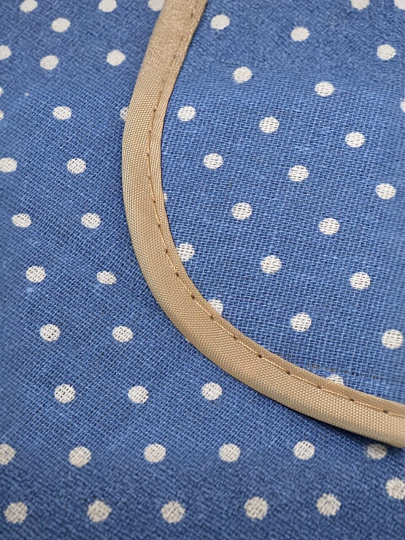 Коврик для пикника рулон, 150х135 см, поликоттон, с ручками, в горошек, CA330018.01, синий