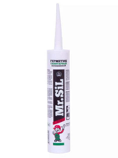 Герметик силиконовый, санитарный, Mr.SiL, Cheaper, 25007, 265 мл, бесцветный, термостойкий
