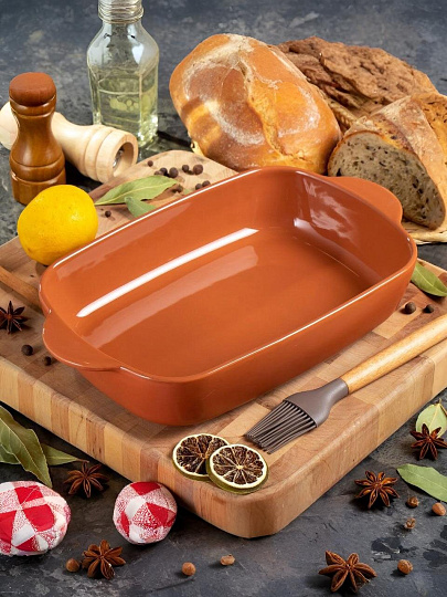 Форма для запекания керамика, 33.5х20х7.3 см, прямоугольная, в ассортименте, Y4-7292