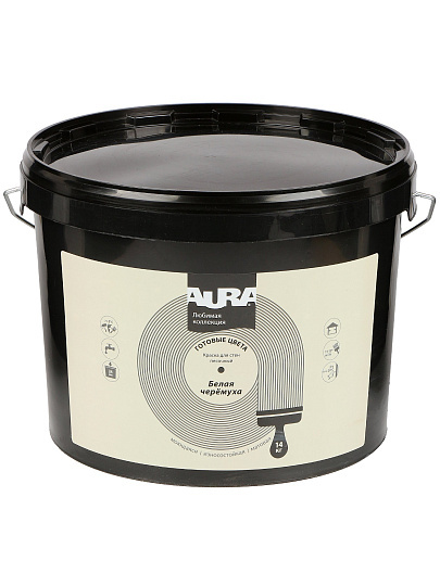 Краска водно-дисперсионная, Aura, акриловая, интерьерная, моющаяся, влагостойкая, матовая, белая черемуха, 14 кг