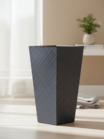 Горшок для цветов пластик, 34 л, 30х30х56.4 см, вулканический серый, InGreen, Manhattan Cube, IG671410026