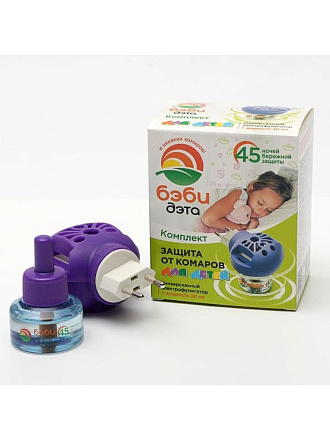 Репеллент от комаров, фумигатор с жидкостью, для детей, 45 ночей, Бэби Дэта, 30 мл