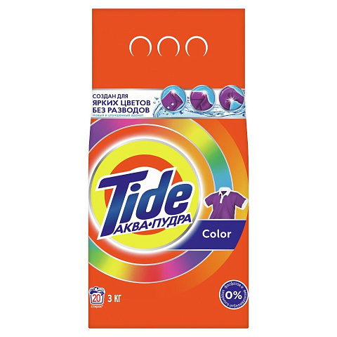 Стиральный порошок Tide, 3 кг, автомат, для цветного белья, Color