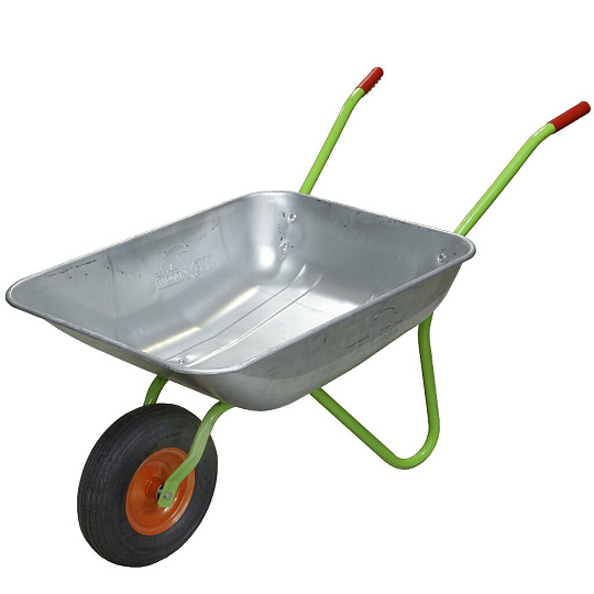 Тачка строительная одноколесная, сталь, 130 кг, 60 л, 0.6 мм, втулка D12 мм, PR 3.50х6, Техпром, WB5206