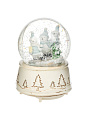 Фигурка декоративная Шар со снегом Снежные забавы, 10х10х15 см, свет, музыка, батарейки 3ААА, в ассортименте, Y4-9353