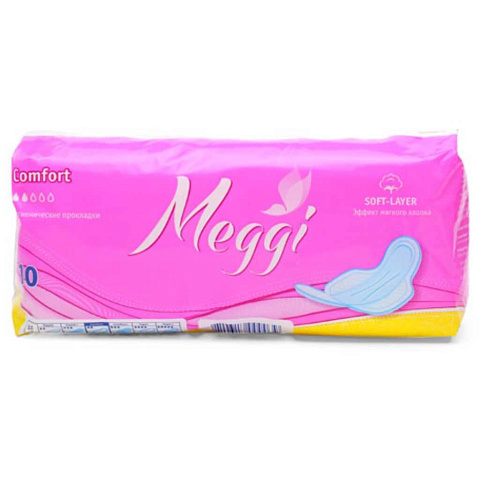 Прокладки женские Meggi, Комфорт Soft-Layer, 10 шт, MEG 201