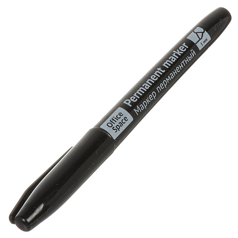 Маркер перманентный диаметр 1 мм, пулевидный, черный, OfficeSpace, 269077