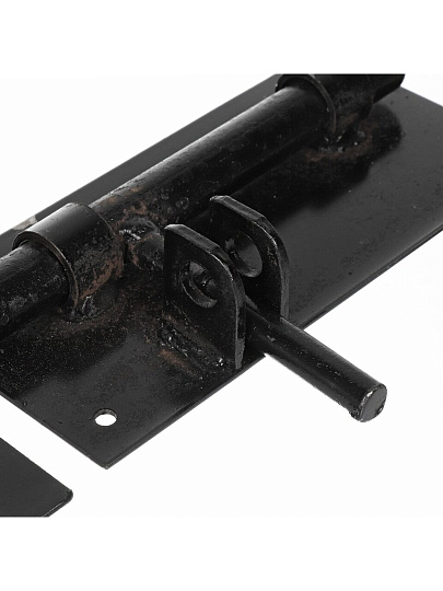 Засов накладной, сталь, ригель круглый, Москва-№5, 00010470, черный