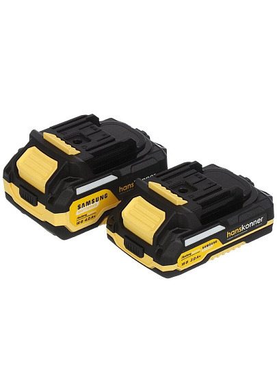 Дрель-шуруповерт аккумуляторный, ударный, Hanskonner, PLATINUM HCD2065PRO, бесщеточный, 18 В, 1BatterySystem, 2+4 Ач, кейс