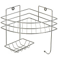 Полка для ванной металл, настенная, угловая, 21х21х22.5 см, ПУ-пр-008