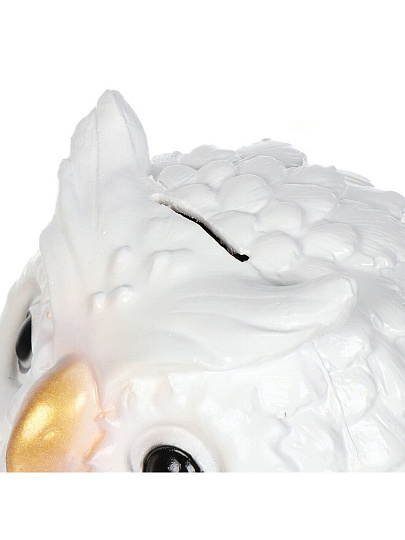 Копилка Совёнок, 17х17 см, 400, белый, золотая