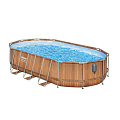 Бассейн каркасный Bestway, 610х366х122 см, Power Steel, 56719, фильтр-насос, лестница, 20241 л - фото 6