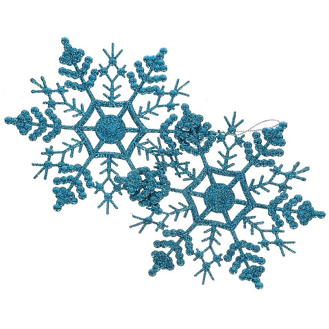 Набор елочных украшений Снежинка, 2 шт, синий, 16х16 см, SYLKGJ-4822050D