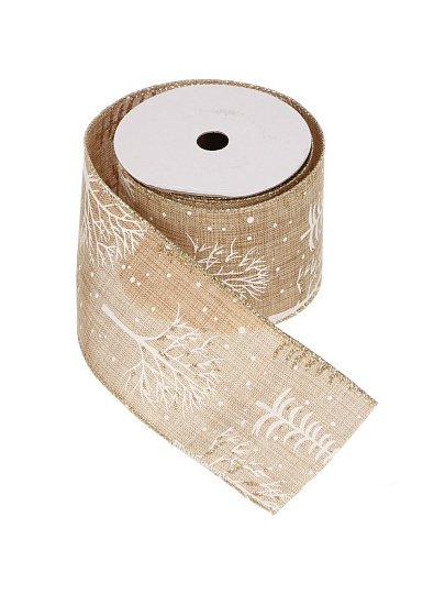 Лента текстиль, 300х6.3 см, Елочки, Y4-9550